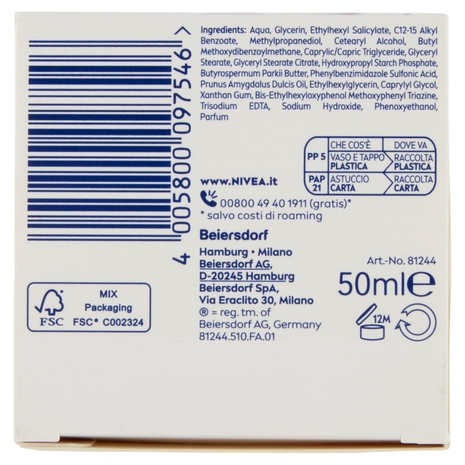 Nivea Crema Giorno Nutriente 24H Idratazione SPF 15 50 ml